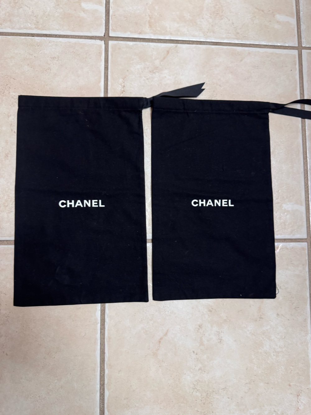 Chanel Black Drawstring Dust Bags